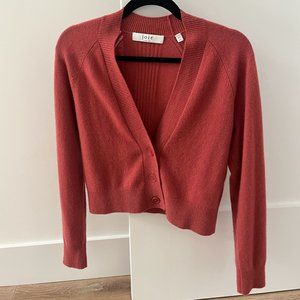 Joie Offley 100% Cashmere Long Sleeve Women's Cardigan Coral
